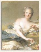 Jean Marc Nattier Anne Henriette of France represented as Flora oil